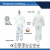 Ge Hooded Disposable Coveralls, L, White, Zipper Flap GW904L